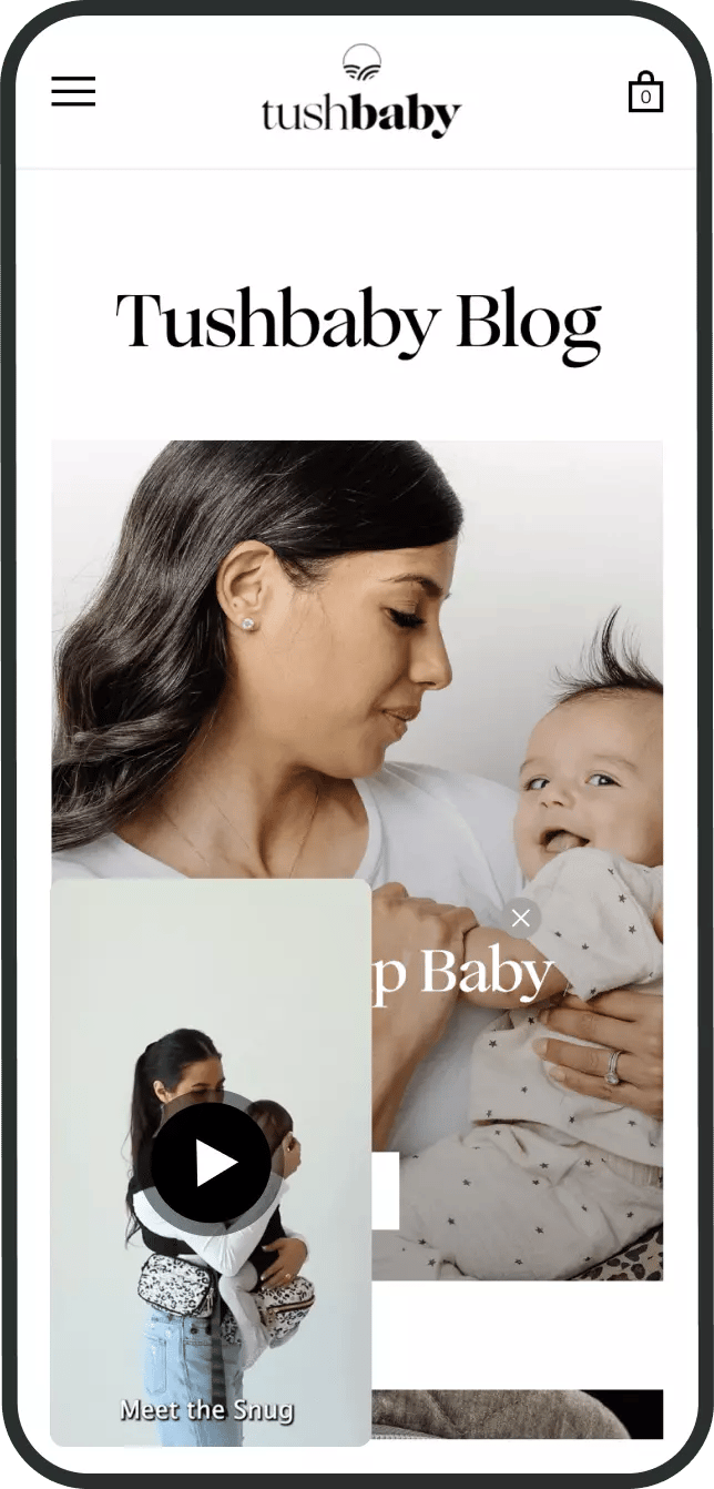 Shopify shoppable video Tushbaby